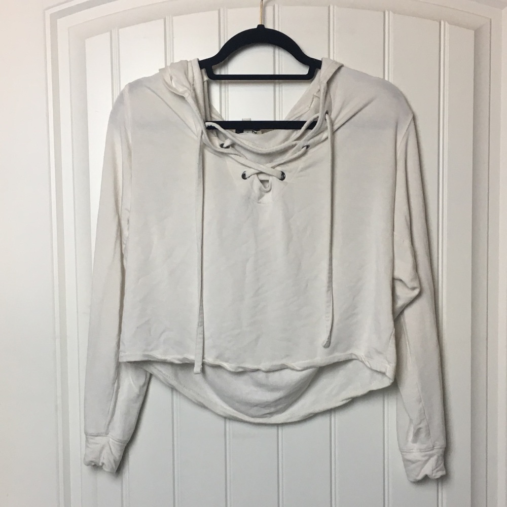 Express Lace Up Hooded Sweater XS
